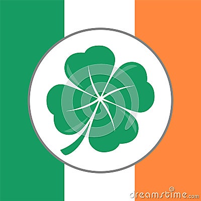 Irish character. Four-leaf clover. Vector graphics. Vector Illustration